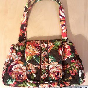 Vera Bradley Rose Orange Brown Floral Bag